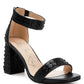 RAG & Co. Cady Rhinestones And Sequins Block Sandals