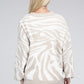 NUVI APPAREL Beige Zebra Pattern Cardigan Sweater