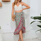 Tie Waistband Flounce Hem Boho Skirt