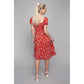 NUVI APPAREL Red Floral Sweetheart Neckline  Dress