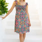 WHITE BIRCH Printed Smocked Sleeveless Dress