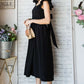 LINEN RUFFLE MID DRESS