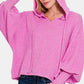 Zenana Brushed Hacci Drop Shoulder Cropped Hoodie