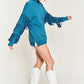 JADE by JANE Silver Studded Fringe Sleeve Sweater Top - JJT5009