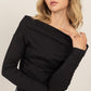 HYFVE Off Shoulder Ribbed Knit Top