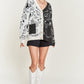 Heart paisley Color block cardigan PLUS JJK5018P
