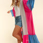 PLUS COLOR BLOCK KIMONO MAXI OPEN CARDIGAN