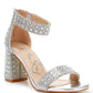 RAG & Co. Cady Rhinestones And Sequins Block Sandals