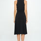 RENEE C Ruched Waist Sleeveless Slit Dress