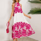 Tied Printed Sleeveless Midi Dress