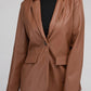 AMBIANCE APPAREL Sleek Pu Leather Blazer with Front Closure