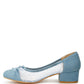RAG & Co. Tudum Rhinestone Detail Low-Heels Denim Ballerina Pumps