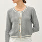 Be Cool Cable Knit Long Sleeve Contrast Edge Cardigan