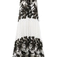 Tied Printed Sleeveless Midi Dress