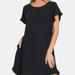 ZENANA Fringe Edge High Low Flowy Dress with Pockets