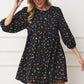 Abstract Polka Dot Bishop Sleeve Mini Dress