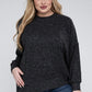 ZENANA Plus Brushed Melange Drop Shoulder Sweater