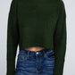AMBIANCE APPAREL Mock Neck Cropped Pullover Knit Sweater