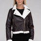 AMBIANCE APPAREL Trimmed  PU Jacket with Inside Plush