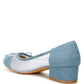 RAG & Co. Tudum Rhinestone Detail Low-Heels Denim Ballerina Pumps