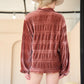 DAVI & DANI Long Sleeve Button Front Loose Fit Shirt Top