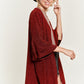JADE by JANE Women's Red Kimono Glitter Cardigan with Bell Sleeve