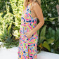 WHITE BIRCH Full Size Printed Sleeveless Dress with Pockets