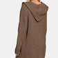 ZENANA Brown Hooded Open Front Sweater Cardigan