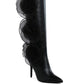 RAG & Co. Chinkara Sheer Big Rose Detail Long Boots