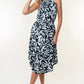 WHITE BIRCH Tied Ruched Floral Sleeveless Knee Length Dress