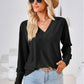 V-Neck Long Sleeve Blouse