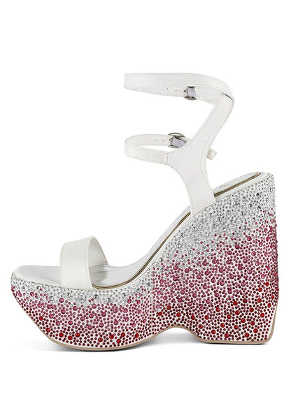Richness Embellished High Wedge Sandals