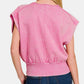 ZENANA Washed Boat Neck Bottom Banded Dolman Sleeve Top