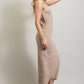 SWEET GENERIS U-Neckline Ribbed-Knit Maxi Dress