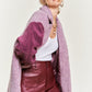 JADE by JANE Plus-size Color block sherpa Shacket JJO5017P