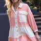 POL Creamy Peach Button up 3/4 Balloon Sleeve Autumn Dress Jacket