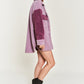 JADE by JANE Plus-size Color block sherpa Shacket JJO5017P