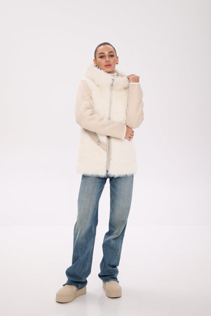 Pre-Order. Re-Stock Ships October 15. ⇆ Reversible Hooded Wool Blend Jacket
