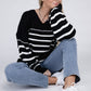 NUVI APPAREL Striped Pattern Knit Sweater