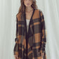 JADE by JANE Plaid Open Cardigan