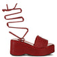 RAG & Co. Swifties Rhinestone Embellished Lace-Up Sandals
