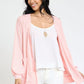 EG FASHION Solid Waffle Knit Cardigan