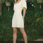 LILOU Elegant Bright Yellow Mini Brunch Dress with Back Strap