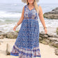 Plus Size Tied Printed Sleeveless Maxi Dress