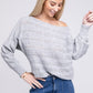 NUVI APPAREL Boat Neck Cable Knit Sweater