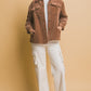 Love Tree Corduroy Button Up Jacket with Sherpa Inside
