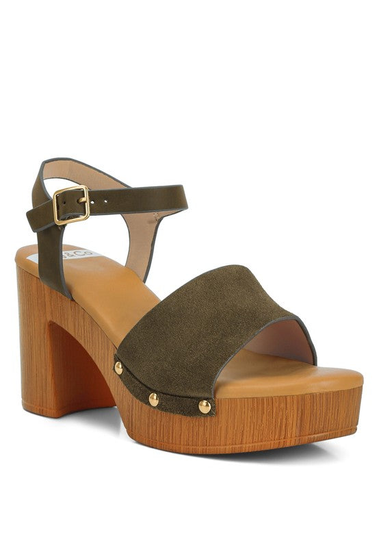 RAG & Co. Daniela Suede High Block Sandals