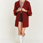 JADE by JANE Women's Red Kimono Glitter Cardigan with Bell Sleeve