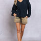 POL Dreamy Backless V-Neck Sweater with Chain Detail