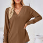 V-Neck Long Sleeve Blouse